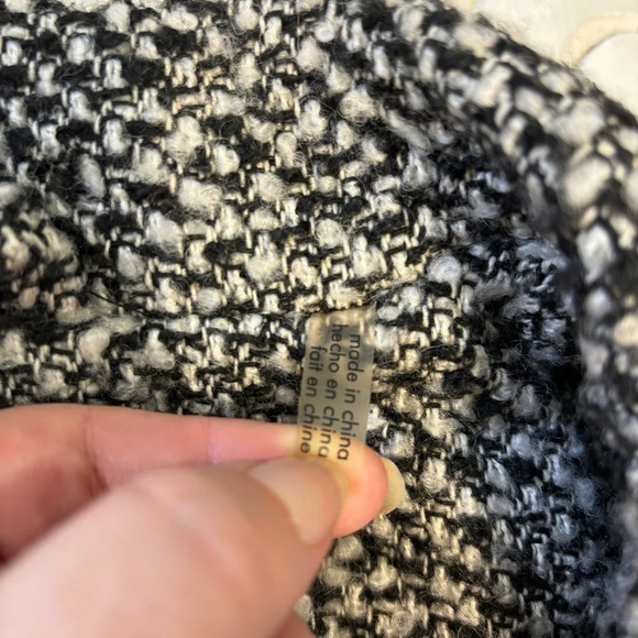 Guess Black and White Tweed Coat - Picture 12 of 13